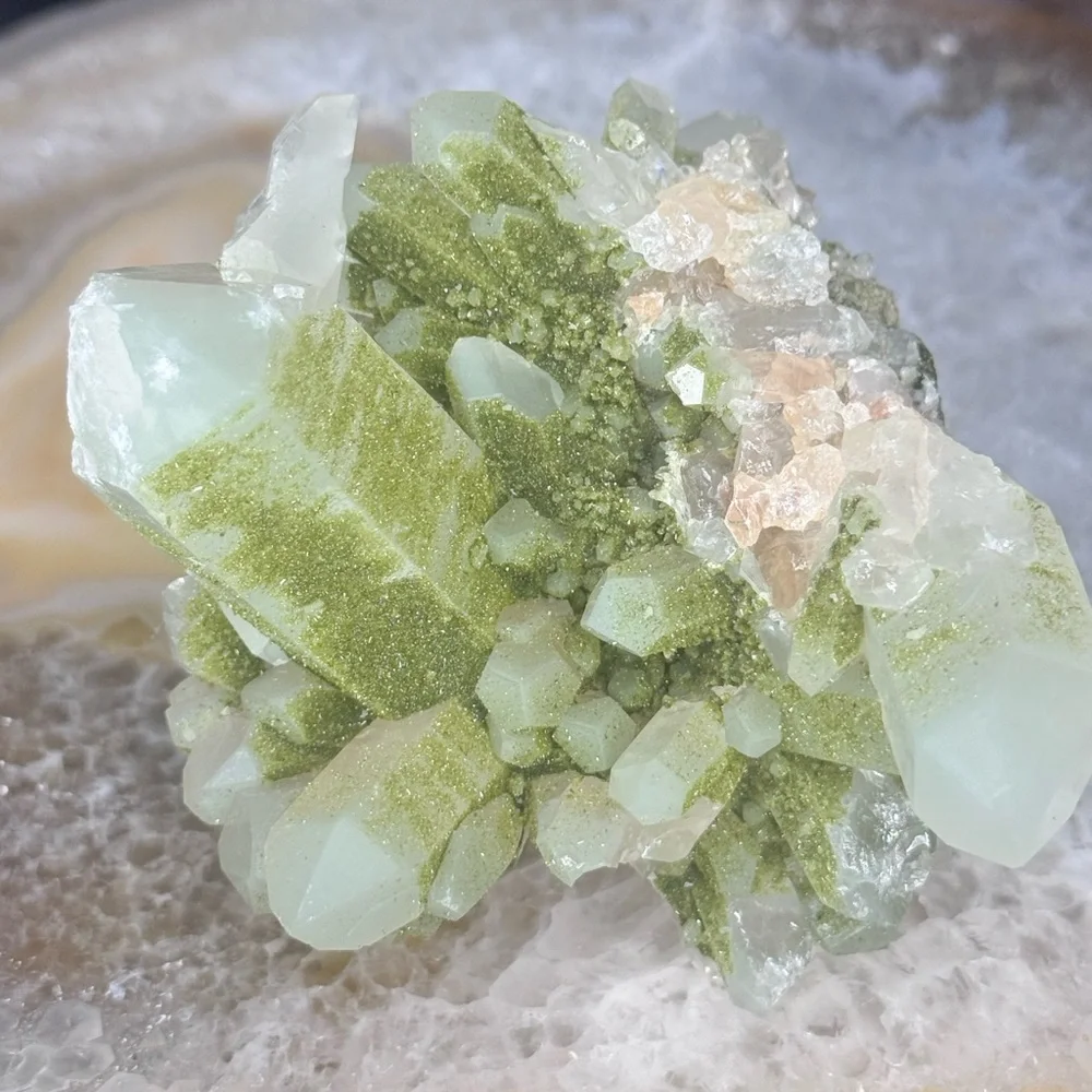 Rare Epidote on Quartz Cluster Turkey - Picture 2 of 10